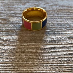 Coach multi colored enamel ring